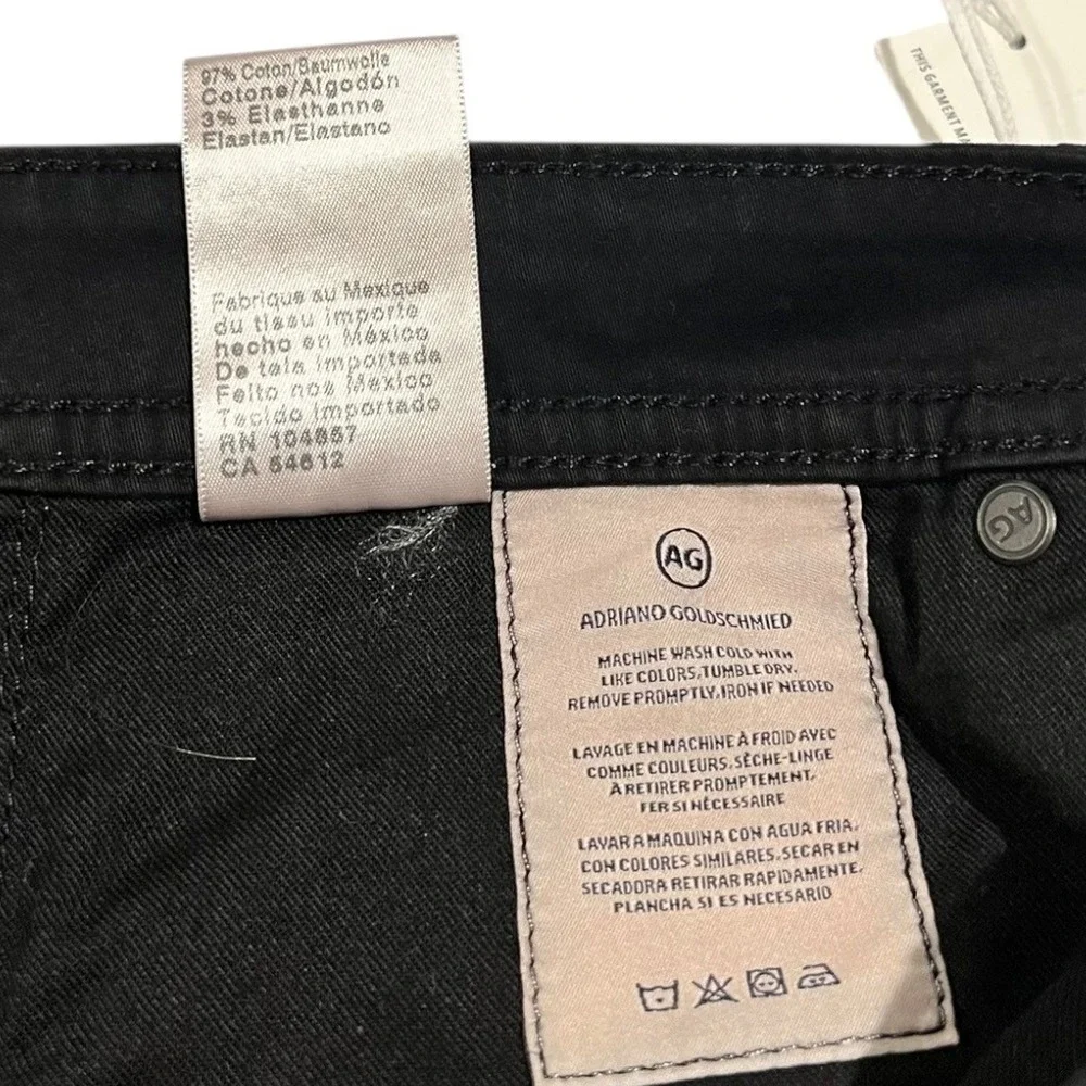 NWT AG Jeans Tellis Modern Slim Sueded Stretch Sateen‎ Black Pants Mens 32x32